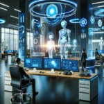 A-futuristic-AI-powered-business-environment-featuring-advanced-chatbots-assisting-professionals.-The-setting-includes-a-high-tech-office-with-hologra.webp