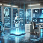A-futuristic-AI-research-lab-with-holographic-screens-displaying-data-a-sleek-robotic-assistant-and-a-high-tech-workstation.-The-environment-is-illu.webp