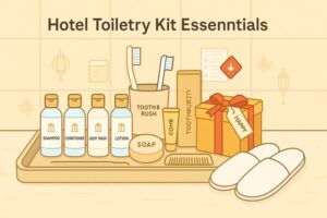 What is the motive of providing toiletries and amenities in hotel rooms?