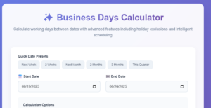 When managing schedules, financial planning, or project deadlines, knowing the exact number of working days is essential. A business days calculator, working days calculator, add these numbers, sum online tool helps simplify this process by accurately determining the days available between two given dates. Unlike regular day counts, these calculators focus only on weekdays and exclude weekends or holidays, which makes them particularly useful for businesses, schools, and individuals who need precise time management. What is a Business Days Calculator? A business days calculator is a digital tool designed to calculate the number of business days between two dates. Business days typically refer to Monday through Friday, excluding weekends and recognized public holidays. For example, if you are given a project deadline of 15 working days, a calculator can show you the exact completion date without manually counting each weekday. This tool is commonly used in business contracts, shipping estimates, banking transactions, or any area where deadlines are measured in working days instead of calendar days. It eliminates guesswork and ensures everyone is aligned on the timeline. What is a Working Days Calculator? The term working days calculator is often used interchangeably with business days calculator. However, depending on the region or organization, “working days” may also include Saturdays. For instance, in some industries like retail or construction, Saturdays are considered part of the working week. A working days calculator can be customized to reflect your specific work schedule, making it a versatile tool across industries. This adaptability ensures that whether you are calculating payroll cycles, academic schedules, or project milestones, the results match your real-world working patterns. Why These Calculators Are Important Accurate Deadlines Deadlines in professional settings are rarely based on calendar days. Shipping companies, financial institutions, and employers use business days to ensure fair timelines. A calculator helps remove any confusion. Time Management Whether you are an employee tracking leave days or a manager planning workloads, a working days calculator provides clarity on how much actual time is available. Financial Planning Banks, investment firms, and loan agreements often use business days for processing. Having a clear understanding of how many days are counted ensures better planning and avoids late fees or missed opportunities. Project Efficiency Teams working on tight schedules can better allocate resources when they know the exact number of working days before a deadline. How to Use a Business Days Calculator Using these tools is simple: Select the Start Date – Enter the date from which you want the calculation to begin. Select the End Date – Input the final date you want to include in your calculation. Adjust Settings – Some calculators allow you to exclude holidays or include Saturdays. View Results – The calculator provides the total count of business or working days between the two dates. This process saves time compared to manual counting and ensures that no mistakes are made in critical calculations. Adding Numbers and Online Calculations Many calculators also allow you to go beyond date differences. Some offer features to add these numbers together or even sum online when combining multiple calculations. For example, if you need to calculate working days for several project phases, you can quickly sum online to get the overall duration. This capability is especially useful for large organizations managing multiple projects simultaneously, ensuring every schedule aligns without overlaps or missed deadlines. Everyday Examples Shipping and Delivery: If a package says it will arrive in “7 business days,” you can calculate the exact delivery date using the tool. Loan Payments: Financial institutions often require payments within a specific number of working days. A calculator ensures you know exactly when the payment is due. School Timetables: Academic schedules can be planned more accurately by calculating working days between semesters. Employee Leave: HR departments can calculate the exact number of leave days an employee is entitled to without confusion over weekends. Benefits of Using Online Calculators Accessibility – These calculators are available online, meaning you don’t need specialized software. Speed – Results are generated instantly, saving time on manual counting. Accuracy – Eliminates human error that often occurs when calculating long periods. Flexibility – Customization options allow you to include or exclude holidays and weekends. Tips for Effective Use Always check whether the calculator you are using defines weekends as Saturday and Sunday or only Sunday. If you work in a region with specific holidays, make sure to input those dates into the calculator. For financial or legal purposes, confirm whether your institution defines business days differently from the general definition. Conclusion A business days calculator or working days calculator is an indispensable tool for professionals, students, and individuals managing time-sensitive tasks. By providing accurate day counts and the ability to add these numbers or sum online, it simplifies complex scheduling, financial planning, and deadline tracking. Instead of manually counting each day and risking errors, these online tools allow for precision, efficiency, and confidence in managing important tasks. Whether you’re planning a project, tracking financial obligations, or scheduling personal goals, a working days calculator ensures you always stay on track.