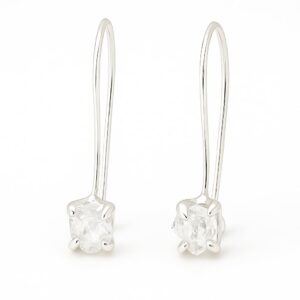 Elegant 925 Sterling Silver Raw Herkimer Diamond Earrings