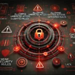 DALL·E-2025-03-01-20.49.30-A-high-tech-cybersecurity-themed-image-with-a-red-and-black-color-scheme.-The-design-highlights-common-firewall-configuration-mistakes-such-as-allowi.webp