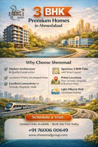 3 BHK Residential Flats in Ahmedabad with Modern Family Living – Shreemad Group